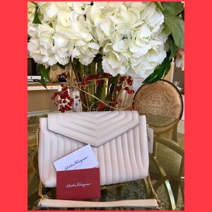 NEW Beige Ferragamo Chain Bag!